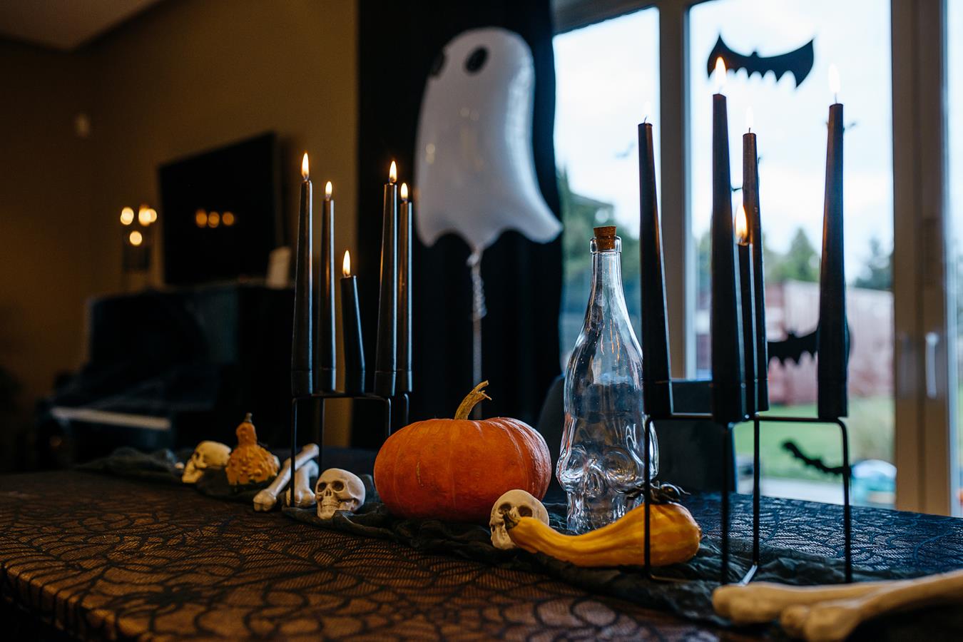Moliūgai, žvakės vaiduokliai - Helovyno dekoras
